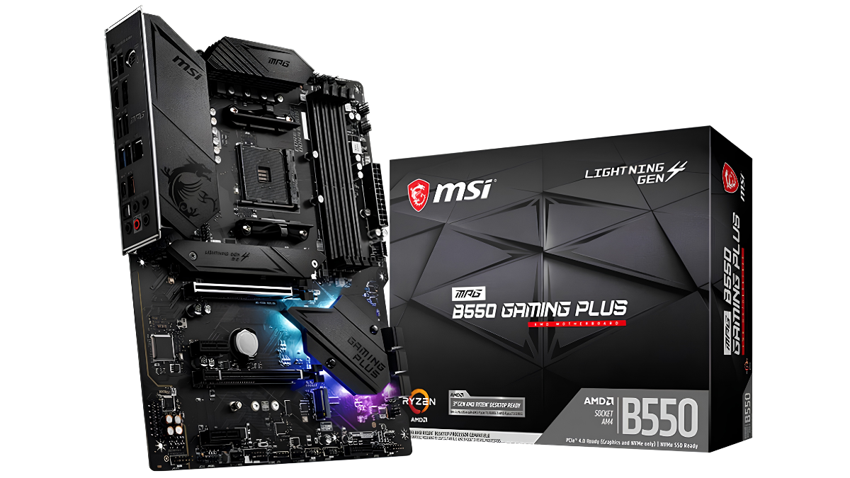 MSI MPG B550 Gaming Plus AMD AM4 DDR4 m.2 USB 3.2 Gen 2 HDMI ATX Motherboard AMD Ryzen 5000 Series